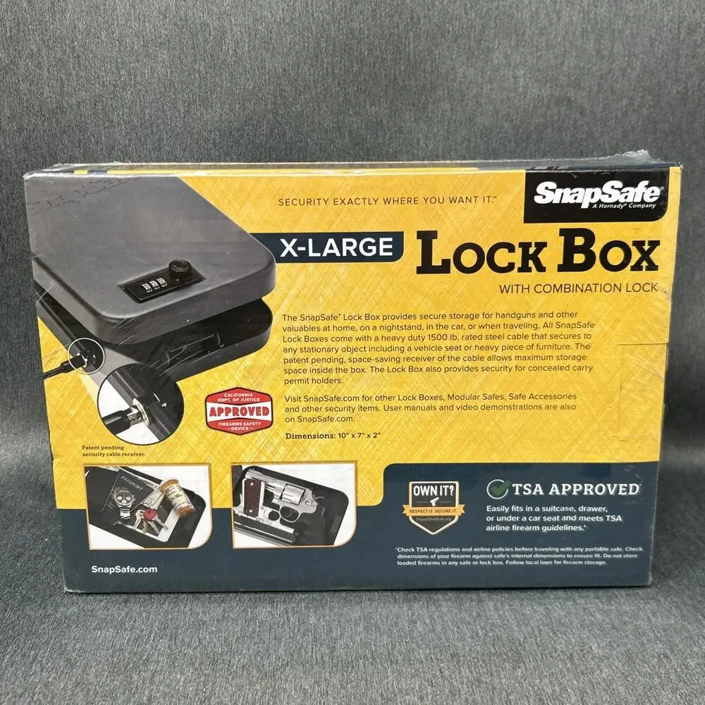 NEW SEALED 75240 Hornady Snapsafe Lock Box w/Combination Lock XLarge Thick Steel